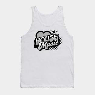 HOUSE MUSIC  - Y2K Retro Heart (Grey) Tank Top